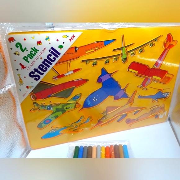 Paper Planes Kit With Book Paper Stickers+ Learn To Draw Plane Stencils New - Picture 4 of 10